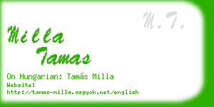milla tamas business card