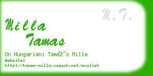 milla tamas business card